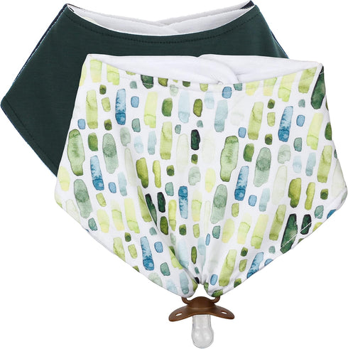 Baby Bib for Drooling and Teething with Pacifier or Teething Toy Attachment - Green and Bear It...