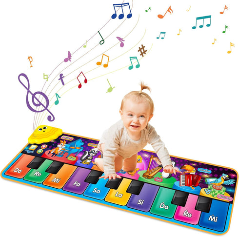 Kids Musical Piano Mats with 25 Music Sounds,Musical Toys Baby Floor Piano Keyboard Mat Carpet Animal Blanket Touch Playmat Early Education Toys f...