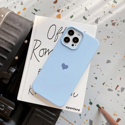 Jmltech Compatible with iPhone 13 Pro Max Case Silicone Women Girls Blue Heart Design Slim with Soft Anti-Scratch Microfiber Lining Protective Pho...