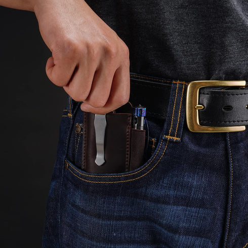 VIPERADE PJ33 Leather Knife Sheaths for Belt, Pocket Knife Holster, Pocket Knife Sheath, Horizontal Leather Knife Belt Holder...