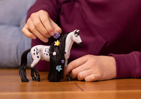 Schleich Horse Club Sofia's Beauties, Knabstrupper Stallion Beauty Horse with Brushable Hair - 8pc Styling Horse Figurine and Playset Accessories ...