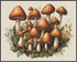 Posterizer 1 pcs- Brown mushrooms on a white background print-Floral Botanical Art-Kitchen & Bar Art- Gift for Men Women Entrepreneur Teens-Decor ...