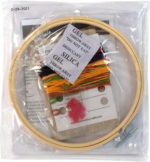 DIMENSIONS Bee Kind Needlepoint Embroidery Kit with Pattern, Felt, and Bamboo Hoop, Finished Project 6" Diameter, Multicolor 6 Piece...