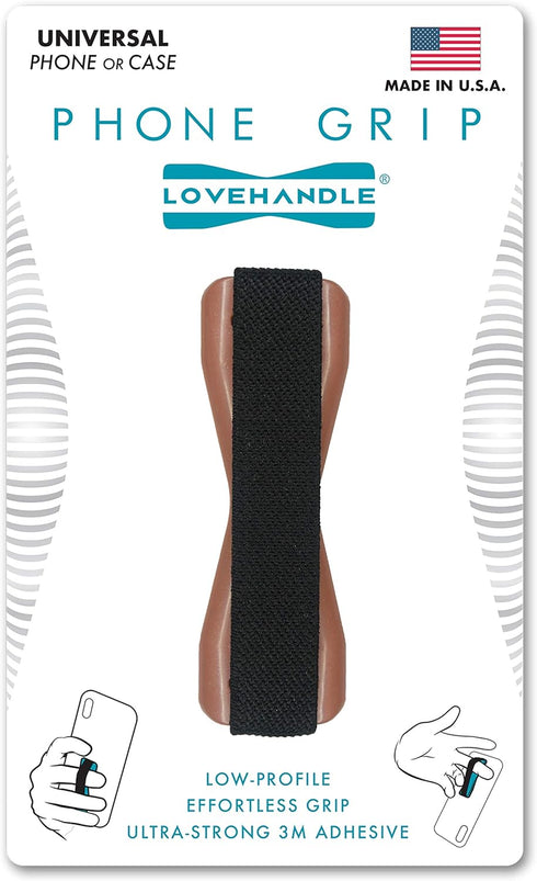 LOVEHANDLE Universal Grip for Most Smartphones, Mini Tablets and Cases, Mauve Rose Base with Black Elastic Strap, LH-01Rose...