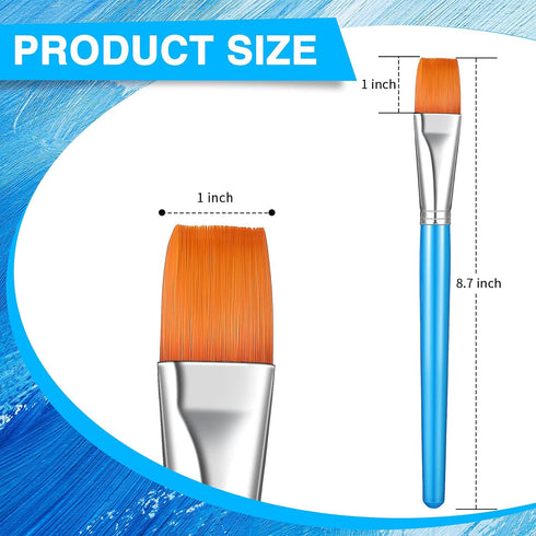 Zonon 10 Pcs 1 Inch Flat Head Paint Brushes Bulk Watercolor Acrylic Paint Brushes Synthetic Nylon Hair Paintbrush Artist Painting Brush for Detail...