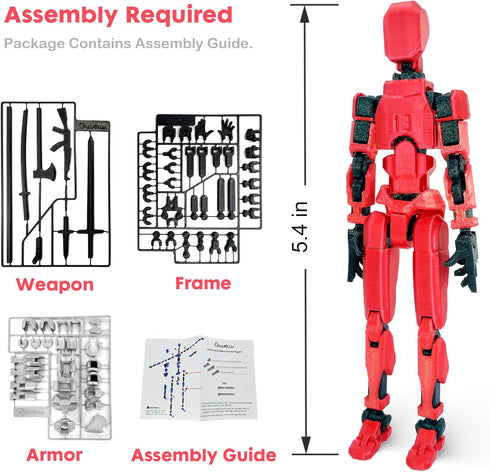 Robot Action Figure, 3D Printed with Full Articulation for Stop Motion Animation (Blue)...