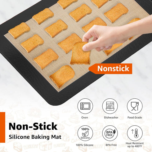 Silicone Baking Mats for 12 Inch Cake Pan/12x12 Cheesecake Pan/Toaster Oven Air Fryer Liner, 11.75"Square Food Grade Silicone Mats (Black, 1x Sili...