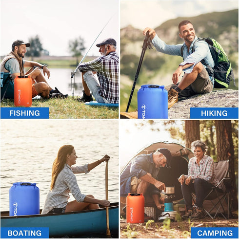 TOMSHOO Dry Bag 3-Pack/5-Pack, Lightweight Waterproof Bags Roll Top Sack Set Keeps Gear Dry for Hiking, Beach, Fishing, Kayaking, Boating, Swimmin...