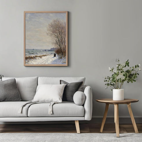 Posterizer 1 pcs-the sea and the beach in winter in oil painting style-5-Landscape & Nature Art-GIft for Men Women Teens-Dining Room Decor- unfram...