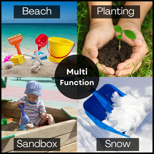 4E's Novelty 4 Pack Beach Shovels 8 Inch, Heavy Duty Plastic Sand Shovel for Kids, - Great for Planting Gardening Shovels for Toddlers, Outdoor Di...