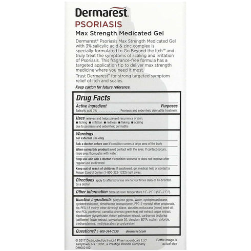 Dermarest Psoriasis Medicated Treatment Gel, 4 oz...