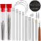 34 PCS Hand Sewing Big Eye Needles, Self Threading Needles for Hand Sewing, 30-Count Assorted Embroidery Needles, Large Eye Embroidery Hand Sewing...