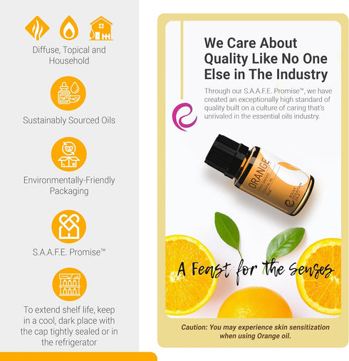Rocky Mountain Oils Orange Essential Oil - 100% Pure and Natural Aromatherapy Essential Oils for Diffusers, Topical, and Home - 15ml...