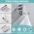 APLusee Swivel Towel Hook Polished Chrome, 304 Stainless Steel Triple Robe Hook with Multi Three Rotating Arms, Foldable Clothes Hanger, Wall Moun...