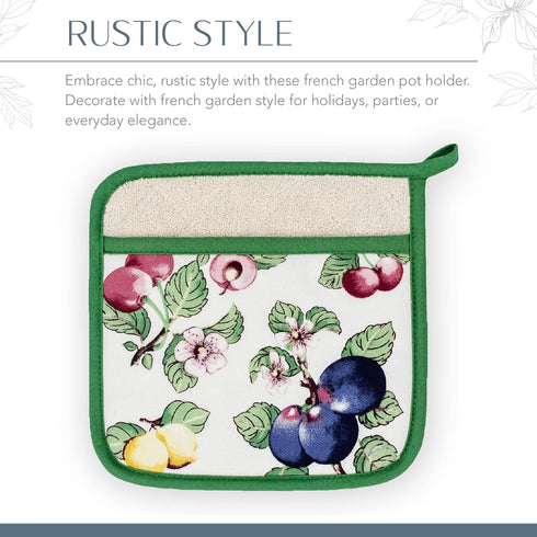 Elrene Home Fashions Villeroy & Boch French Garden Pot Holder, Pot Holder for Kitchen Use, 8"x9"...