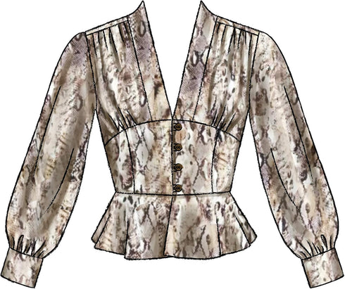 McCall's Patterns McCall's Women's V-Neck Blouse, Sizes 6-14 Sewing Pattern, various, White...