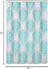 Comfort Spaces Coco Bathroom Shower Curtain Printed Damask Pattern Modern Cute Microfiber Fabric Bath Curtains, 72"x72", Teal / Grey...