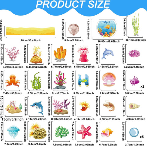 68PCS Happy Birthday Paper Bulletin Board Set Under The Sea Classroom Decoration Ocean Beach Theme Birthday Bulletin Board Decor Sea Life Cutouts ...
