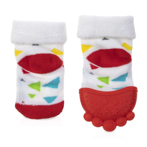 Nuby Soothing Teether Sock, Red Triangles...