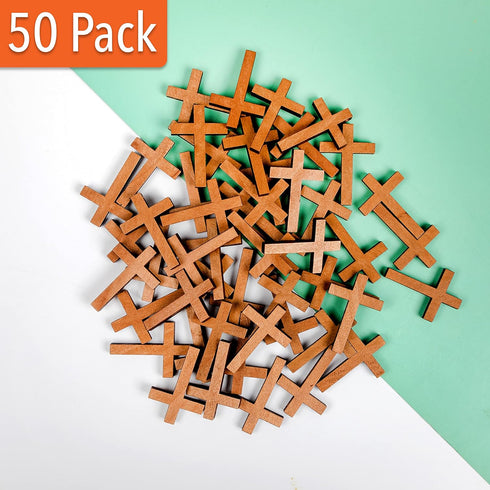 Mr. Pen- Wooden Crosses, 1.2x1.75 Inches, 50 Pack, Small Wooden Crosses, Wood Crosses for Crafts, Small Cross Pendant...