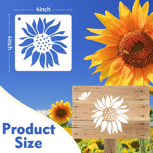 50 PCS Flower Painting Stencils Reusable Flower Stencils for Painting on Wood Rocks Canvas Fabric Glass Pottery 4x4 Inch...