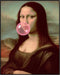 Posterizer 1 pcs-fun Mona Lisa art with pink bubble gum print 2-Comedy Art-Vintage Art-Gift for Street Art, Mural Fans - unframed wall art...