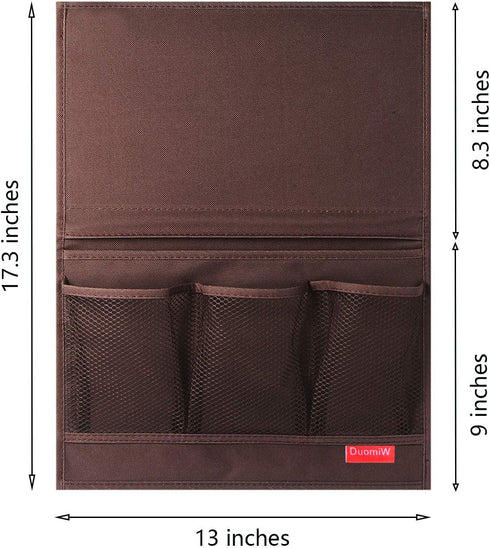 Bedside Storage Organizer, Bedside Caddy, Table Cabinet Storage Organizer, TV Remote Control, Phones, Magazines, Tablets, Accessories (Brown)...