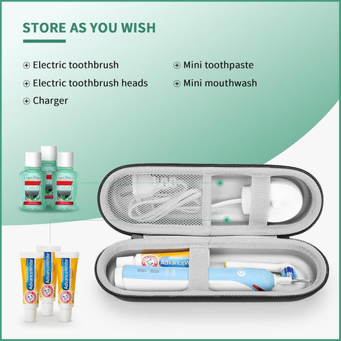 Electric Toothbrush Travel Case for Philips Sonicare & Braun Oral-B/Oral B Pro with Accessories Storage, Protective Hard Cover Portable Storage Ba...