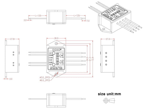 DPST 1NO 1NC 8Amp Latching Relay Module (DC 12V)...
