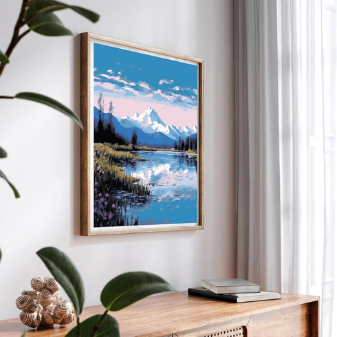 SKRYUIE Paint by Numbers Snowy Mountain for Adults, Acrylic Oil Painting by Numbers Kits Landscapes for Beginner with Paintbrushes Brushes Paintwo...