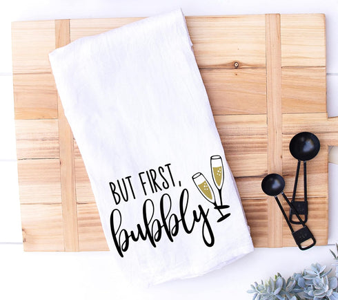 Handmade Funny Kitchen Towel - 100% Cotton Funny Hand Bar Towels for Champagne Celebrations - 28x28 Inch Perfect for Hostess Housewarming Christma...