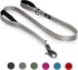TwoEar 6FT 1IN Strong Gray Dog Leash with 2 Padded Handles, Traffic Handle Extra Control, Comfortable Soft Dual Handle, Auto Lock Hook, Reflective...