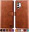 SUANPOT for Samsung Galaxy A32 5G RFID Blocking Leather Wallet Case - Flip Folio, Card Holder, Shockproof, Light Brown...