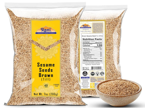 Rani Sesame Seeds Whole Brown, Raw (Till) 7oz (200gm) ~ All Natural | Gluten Friendly | NON-GMO | Kosher | Vegan | Indian Origin...