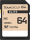 TEAMGROUP Elite 64GB UHS-I U3 V30 UHD Read Speed up to 100MB/s SDXC High Speed 4K Memory Card Compatible with Canon Sony Nikon Panasonic FUJIFILM ...