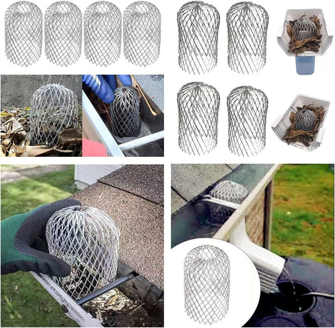 10 Pack Gutter Guard 3 Inch Expandable Aluminium Filter Strainer, Gutter Downspout Guard for Stopping Blockage Leaves and Debris...
