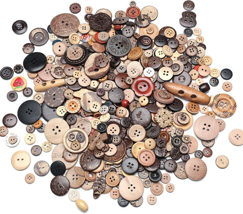 about 400 wood coconut shell button resin buttons, sewing DIY craft buttons, hand-painted decorative buttons...