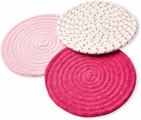 Kitchen Potholders Set Trivets Set 100% Pure Cotton Thread Weave Hot Pot Holders Set (Set of 3) Stylish Coasters, Hot Pads, Hot Mats, Spoon Rest F...