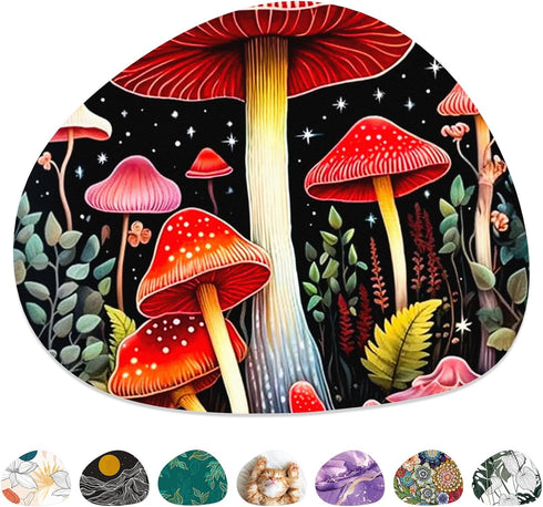 Mouse Pad, Premium-Textured Oval Computer Mousepad, 8.7" x 7.1" Thick 3mm Anti-Slip Waterproof Rubber Mouse Mat, Cute Mouse Pad for Office, Home, ...
