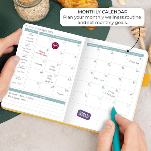 Clever Fox Food Journal Pocket - Daily Food Diary, Meal Planner to Track Calories & Nutrients, Weight Loss Tracker Notebook, 4x5.5” (Amber Yellow)...