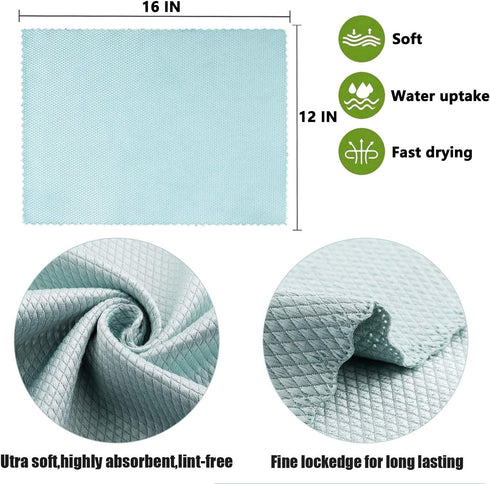 KTT Microfiber Cleaning Cloth,Reusable Magic Lint Free Cloth.Wipe Water Streak Free Miracle Microfiber Towels for Cars,Home Window Mirror Glass an...