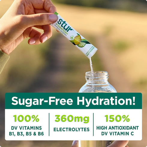 Stur Electrolyte Hydration Powder | Lemon Lime | High Antioxidants & B Vitamins | Sugar Free | Non-GMO | Daily Hydration & Workout Recovery | Keto...
