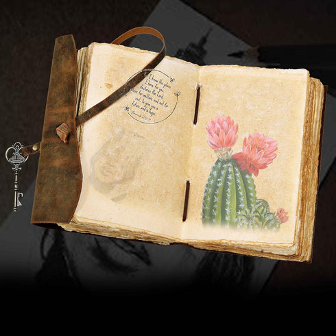 cuero C Compass Vintage Leather Journal - Antique Handmade Leather Bound journal with deckle edge paper Diary - Leather Sketchbook - Drawing Journ...