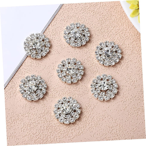 EXCEART 12 Pcs Rhinestone Buckle Sew-on Clothing Buttons Rhinestone Button Embellishment Bulk Buttons Bridal Rhinestone Applique Silver Rhinestone...