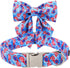 ARING PET American Flag Dog Collar-Summer Patriotic Dog Collar with Sailor Bowtie, Adjustable 4th of July Dog Collars with Metal Buckle...