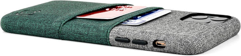 Dockem Wallet Case for iPhone 11 Pro Max: Built-in Metal Plate for Magnetic Mounting & 2 Card Slots (6.5" Luxe M2 Synthetic Leather, Green & Grey)...