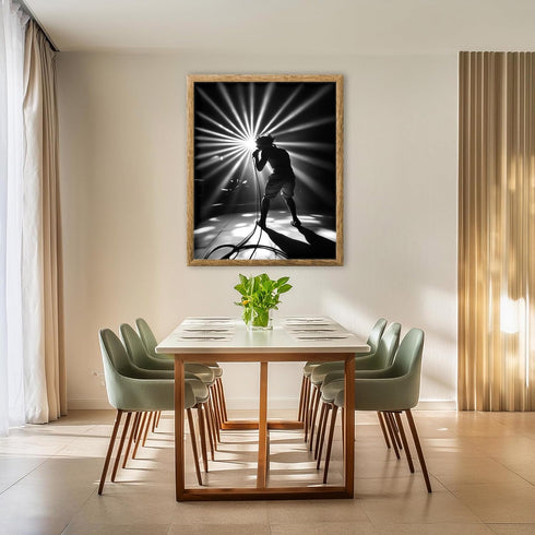 Posterizer 1 pcs-balck and white photo-rock musician performing 1-Photography Art Gift for Music Fans Decor for Home & Office- unframed wall art...