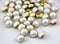 Pack of 25pcs 13mm White Pearl Half Resin Dome Cap Copper Base Buttons for Crafting Sewing Scarpbooking Scarf and Clothes...