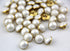 Pack of 25pcs 13mm White Pearl Half Resin Dome Cap Copper Base Buttons for Crafting Sewing Scarpbooking Scarf and Clothes...