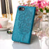 for iPhone SE 2022/SE 2020 Case, 6/6S/7/8 Wallet Case | Butterfly Floral Embossed, Wrist Strap, Card Holder Slots, Stand Leather Protective Flip C...